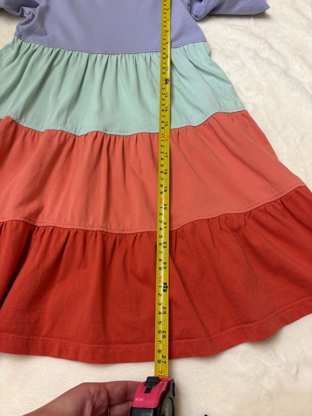 Hanna Andersson Colorblock Tiered Twirl Dress Girls Size 5 Organic Cotton Long - Picture 5 of 6